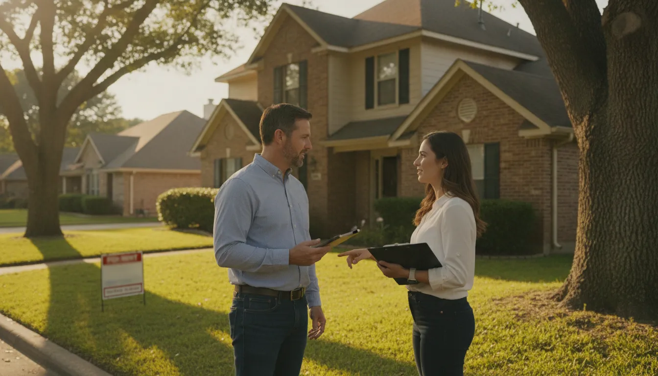 Investor reviewing a Bossier City rental property with a local real estate advisor