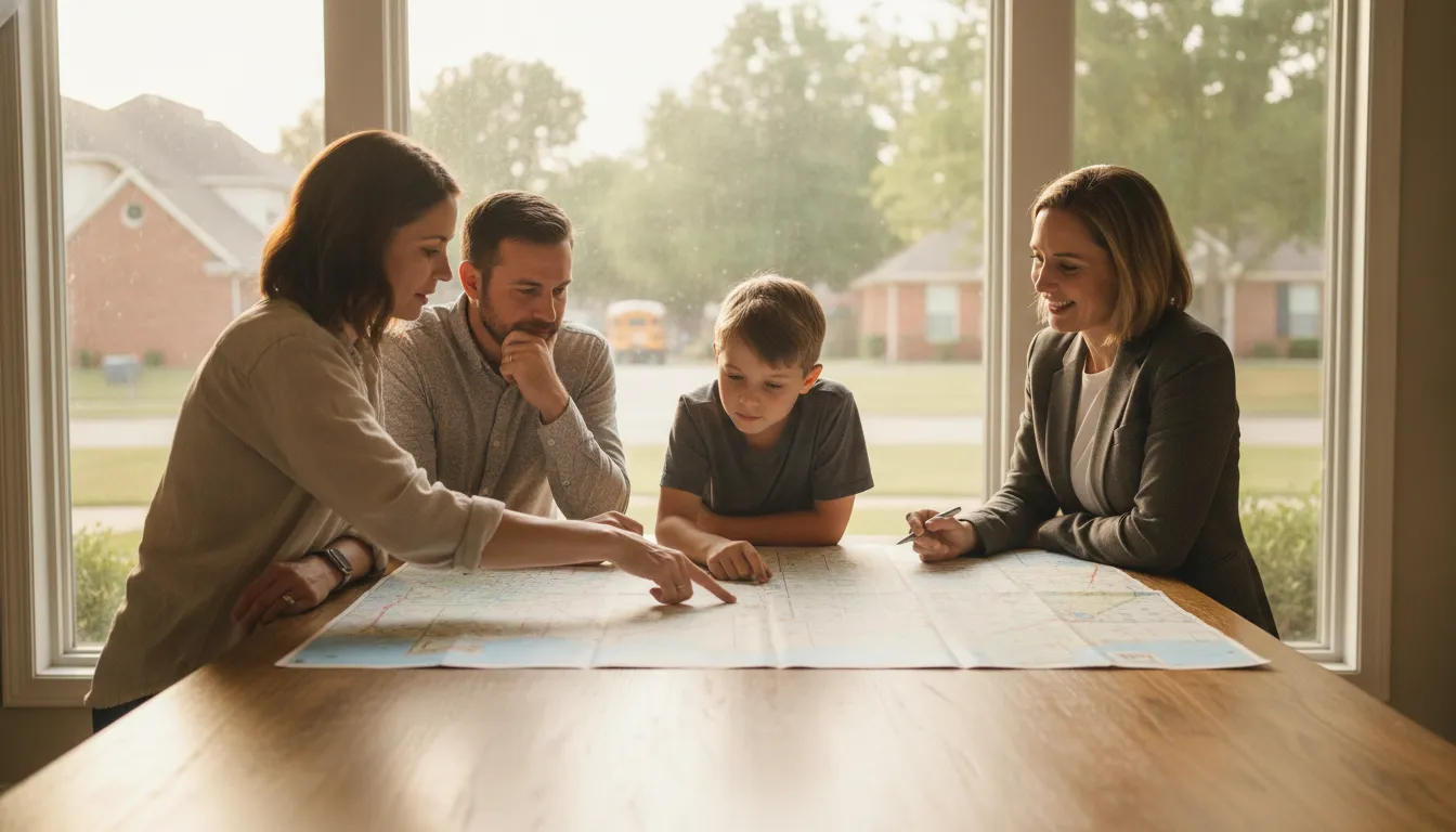Family researching Bossier City middle schools and home options
