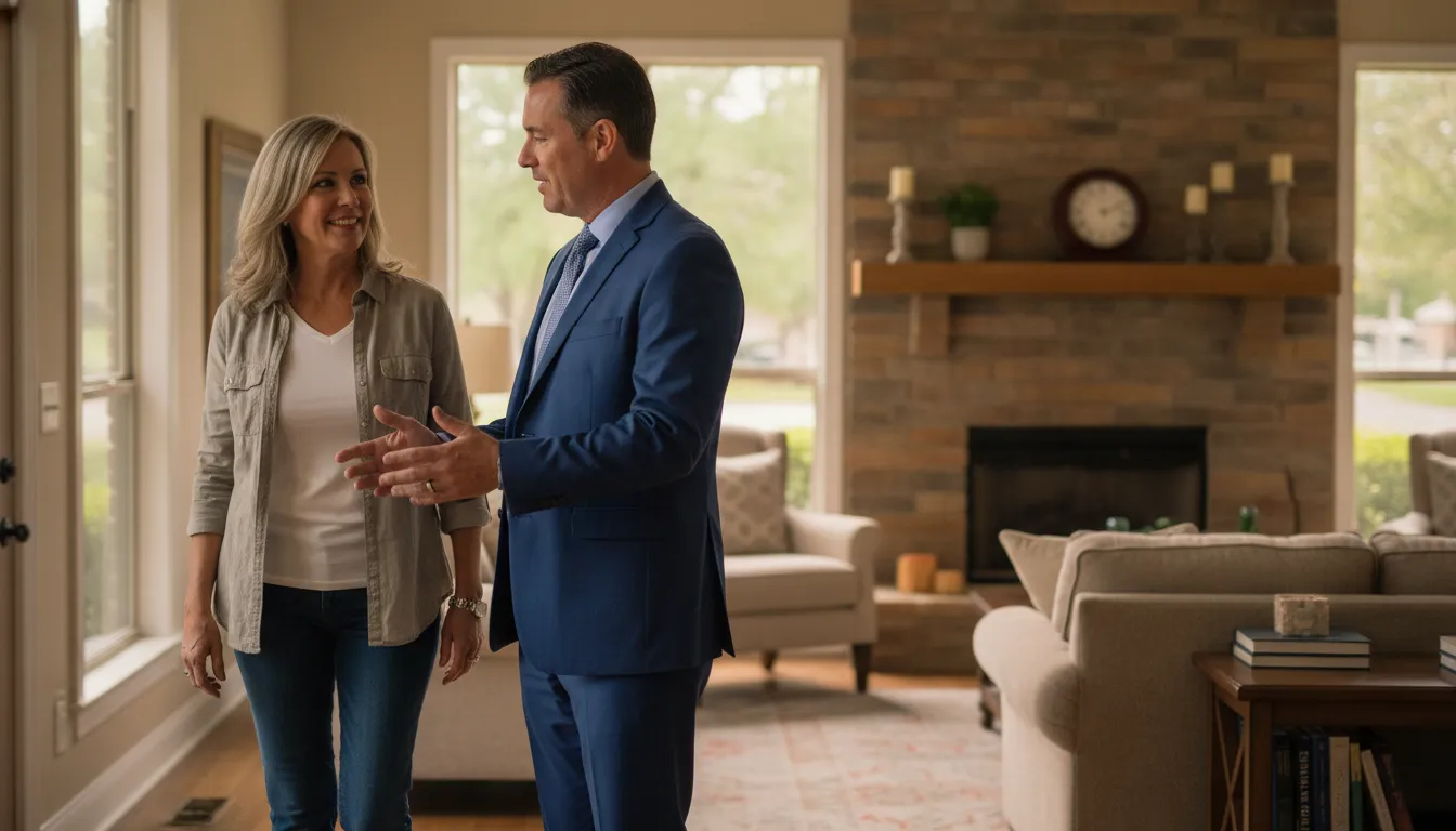 Homeowner discussing a home valuation in Bossier City with a local real estate professional