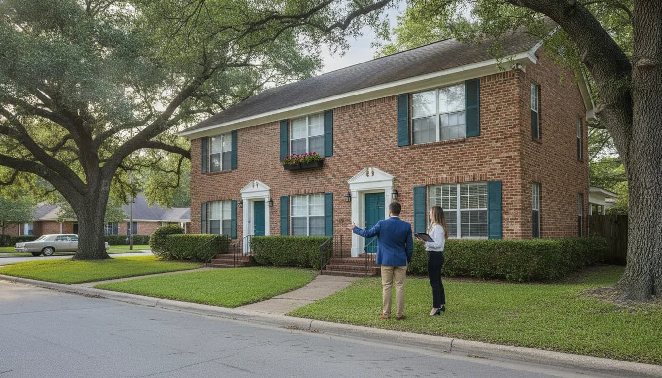 Investor and real estate professional discussing a Bossier City duplex